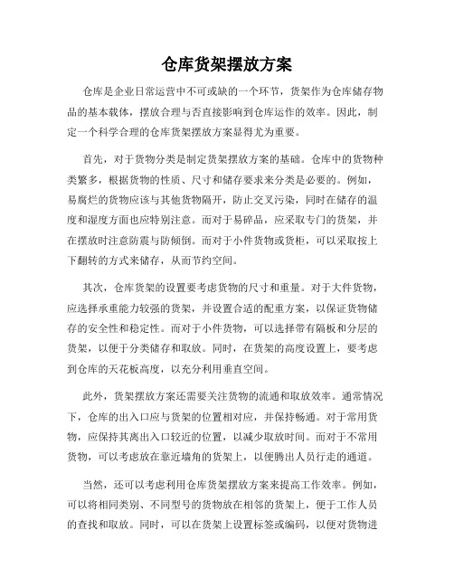 仓库货架摆放方案