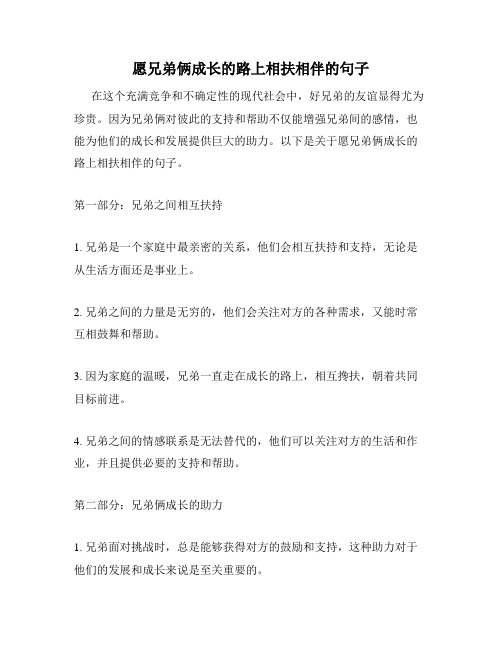 愿兄弟俩成长的路上相扶相伴的句子