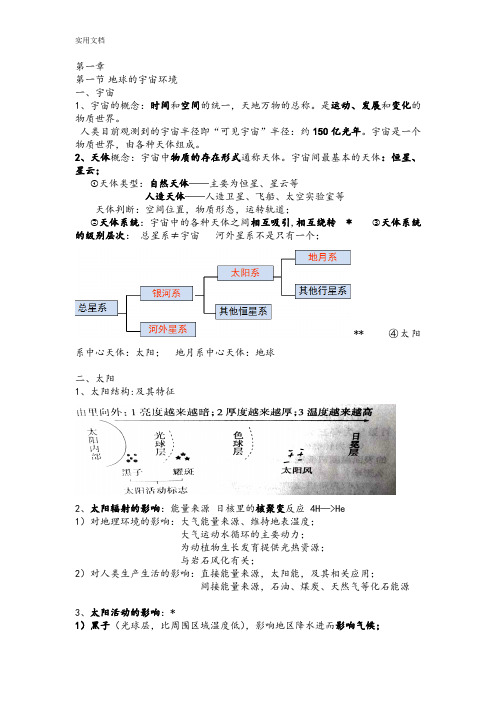 必修一地理期中复习整理资料