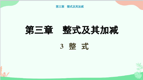 北师大版数学七年级上册整式课件