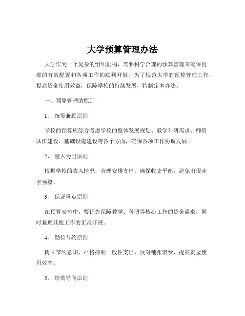 大学预算管理办法