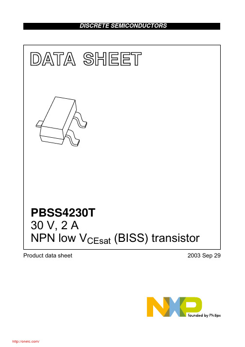 PBSS4230T,215;PBSS5230T,215;中文规格书,Datasheet资料