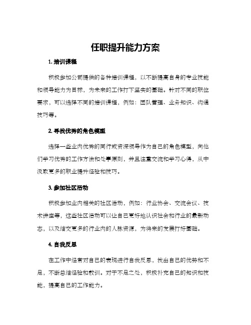 任职提升能力方案