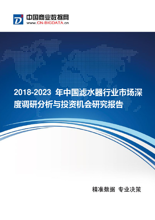 2018-2023年中国滤水器行业市场深度调研分析与投资机会研究报告