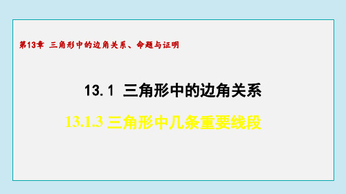 13.1.3 三角形中几条重要线段沪科版八年级数学上册