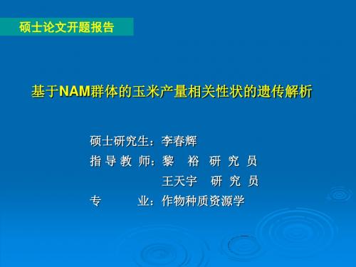 基于NAM群体的玉米产量相关性状的遗传解析-文档资料