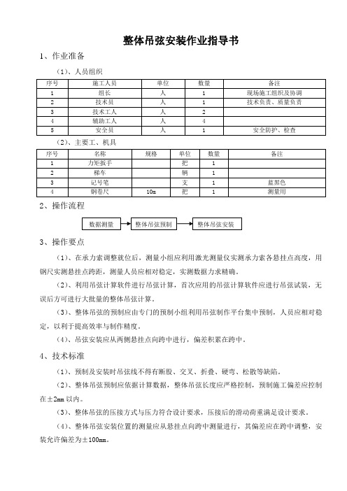 整体吊弦安装作业指导书