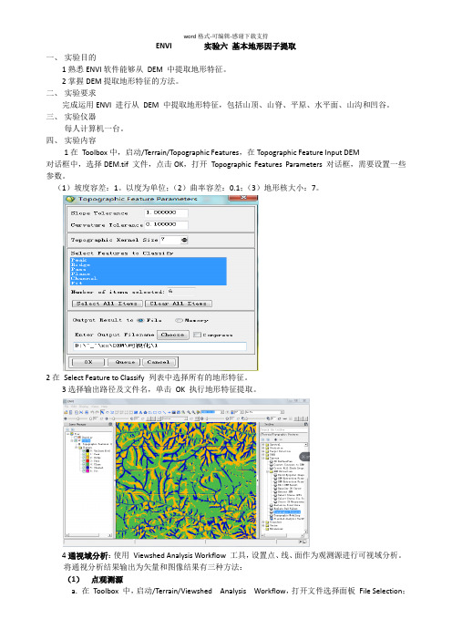 ENVI提取地形特征要素