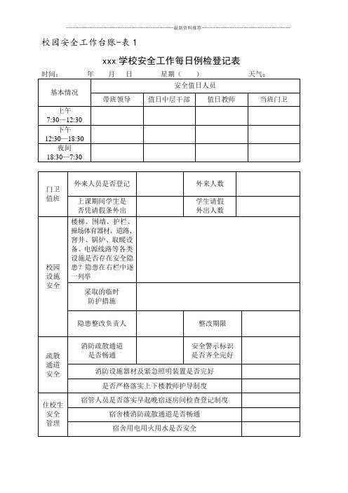 校园安全工作台账精编版