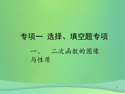 2019届中考数学复习 专项一 选择、填空题专项 一、二次函数的图像与性质课件