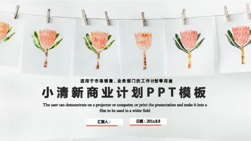 小清新商业计划书PPT模板