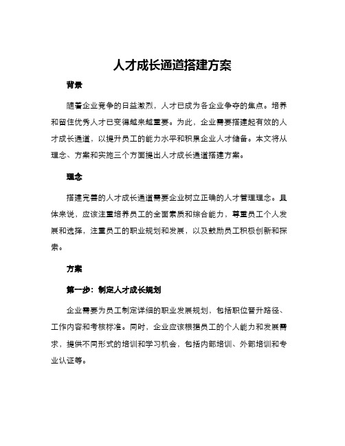 人才成长通道搭建方案