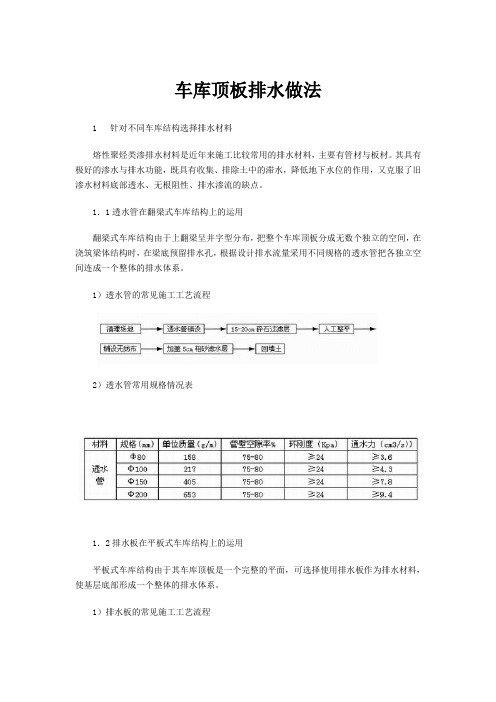 车库顶板排水做法