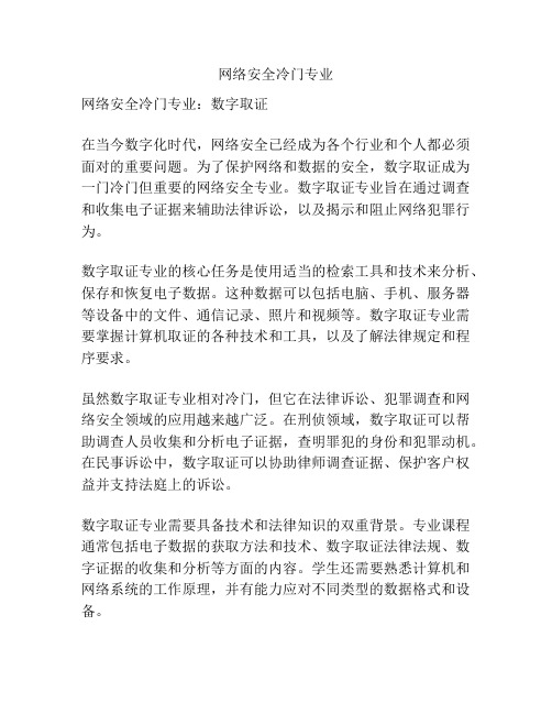 网络安全冷门专业