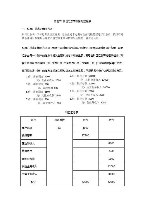 8.2科目汇总表账务处理程序