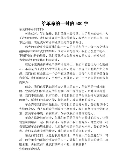 给革命的一封信500字