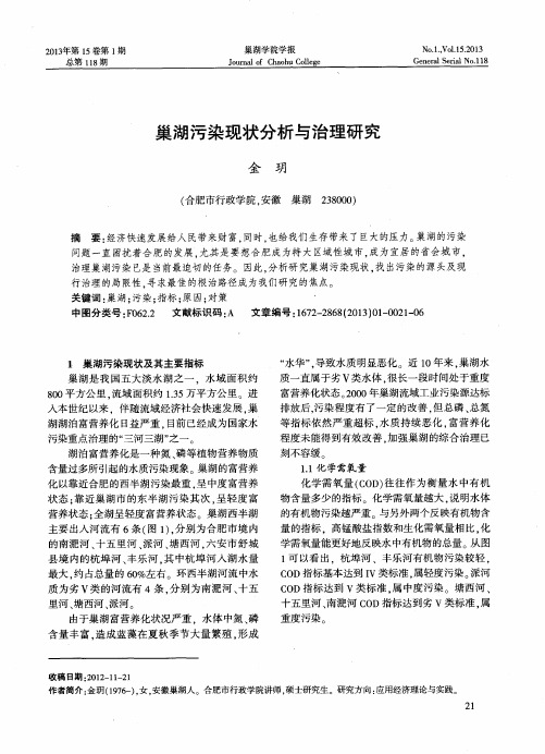 巢湖污染现状分析与治理研究