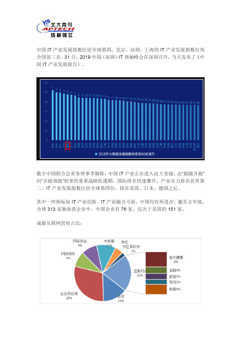 成都IT行业怎么样？中国IT产业发展全球排名出炉