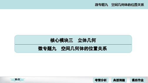 2020高考数学二轮微专题空间几何体的位置关系考点考向考题点拨(58张)