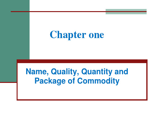 International Trade Practice—Chapter 1