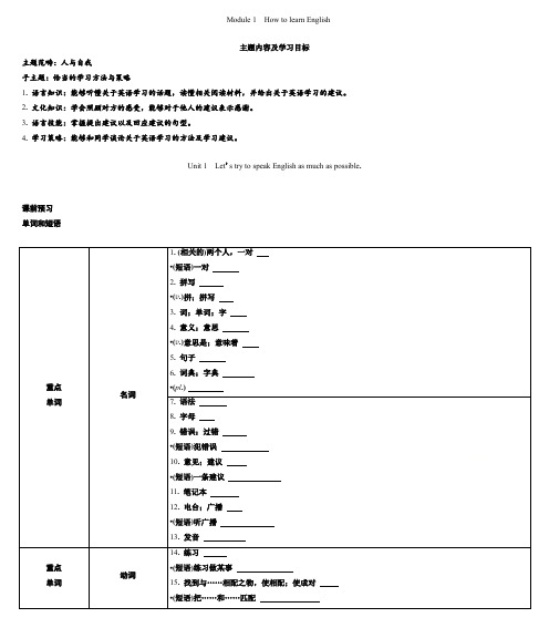 Module1Unit1导学案外研版英语八年级上册(1)