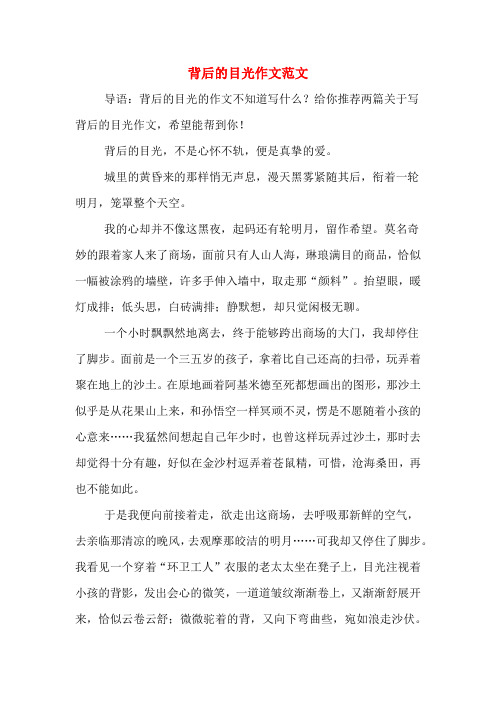 背后的目光作文范文