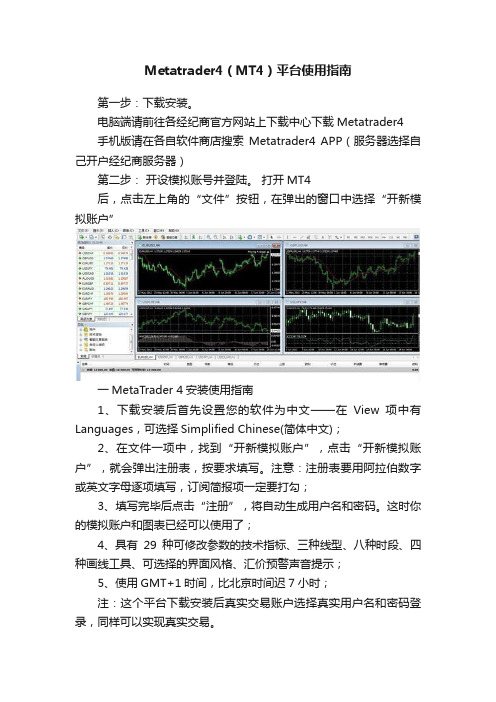 Metatrader4（MT4）平台使用指南