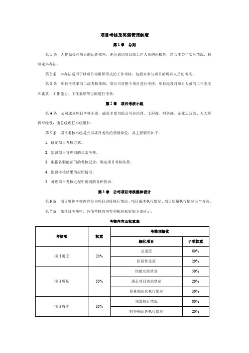 (完整word版)项目考核及奖惩管理制度(word文档良心出品)