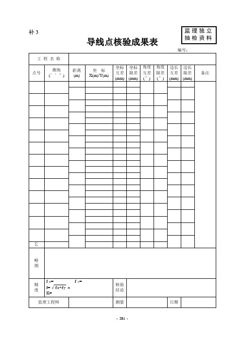 导线点核验成果表