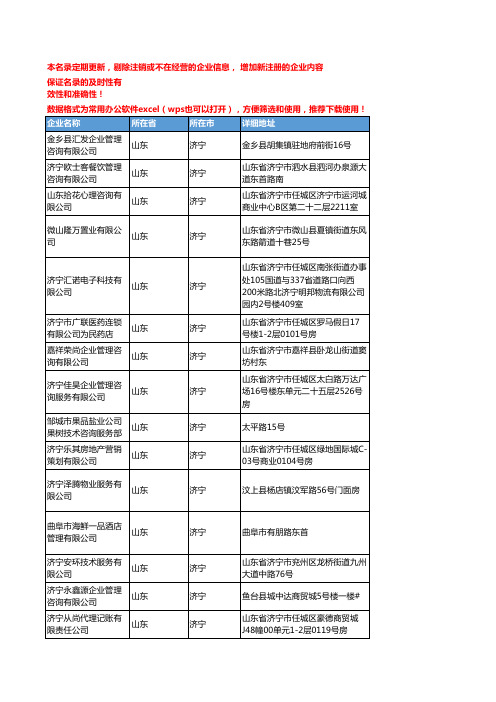 2020新版山东济宁管理咨询企业公司名录名单黄页联系方式大全265家