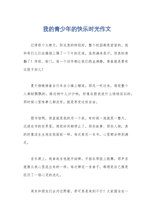 我的青少年的快乐时光作文