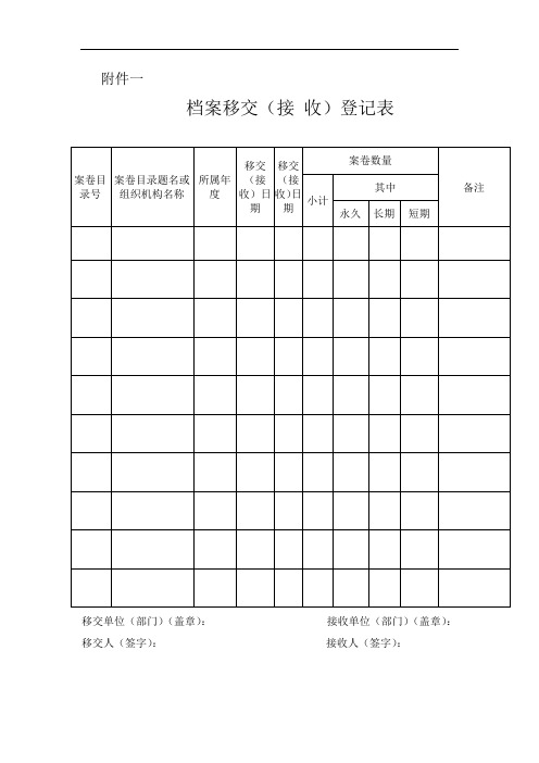 档案管理表格