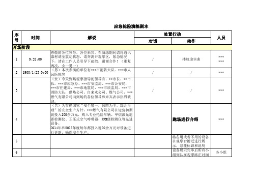 2015年应急抢险救援综合演练剧本