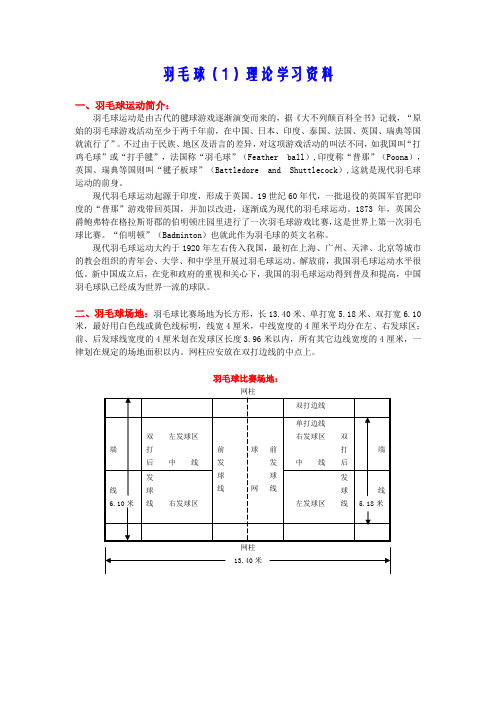 羽毛球(1)理论学习资料