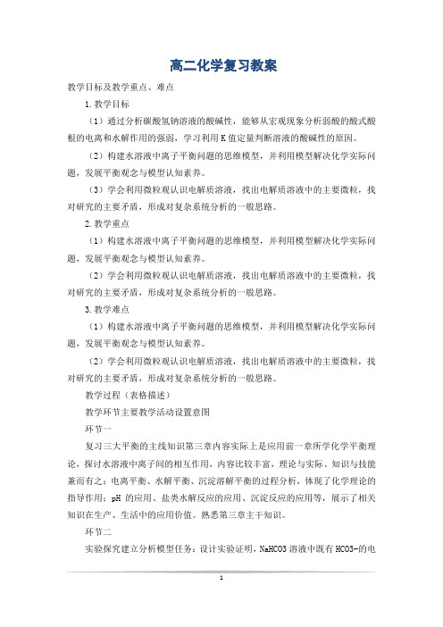 高二化学复习教案