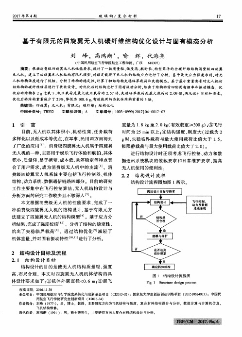 基于有限元的四旋翼无人机碳纤维结构优化设计与固有模态分析