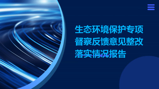 生态环境保护专项督察反馈意见整改落实情况报告