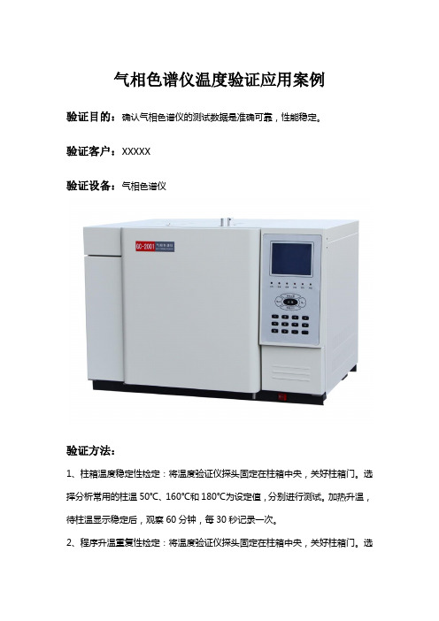 气相色谱仪-温度验证-应用案例