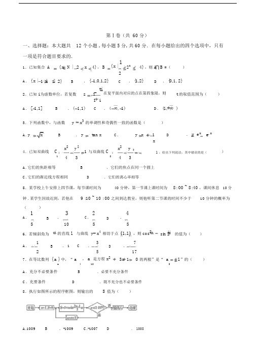 河北省衡水中学2019届高三高考押题(一)文数试题.docx