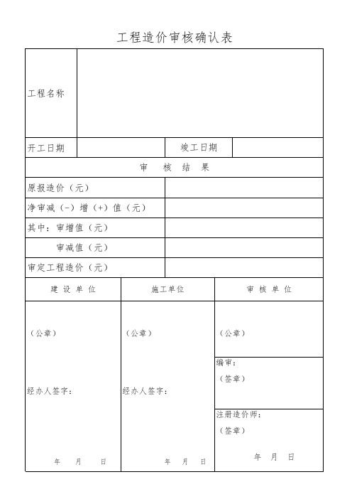 审核确认单(定案表)