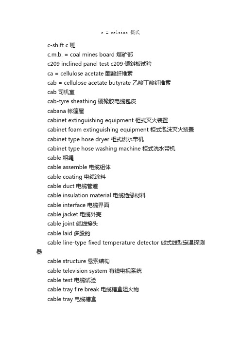 消防英语专业词汇（C1）_消防专业英语词汇