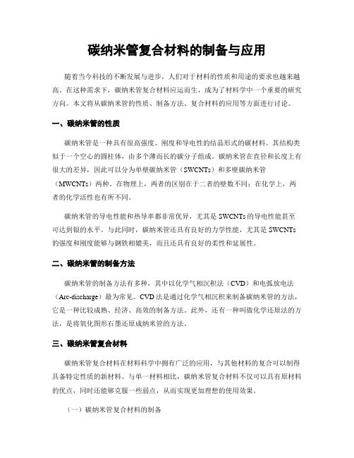 碳纳米管复合材料的制备与应用