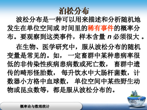 波松分布是一种可以用来描述和分析随机地发生在单位空间或