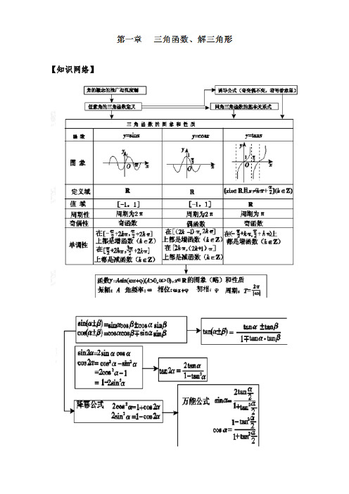 [精品]2017年全国高考数学考前复习专题2.1三角函数解三角形和答案