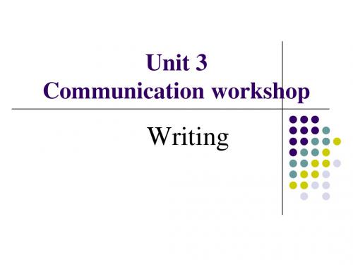 北师大版高中英语必修一Unit3 Communication Workshop Writing   课件 (共24张PPT)