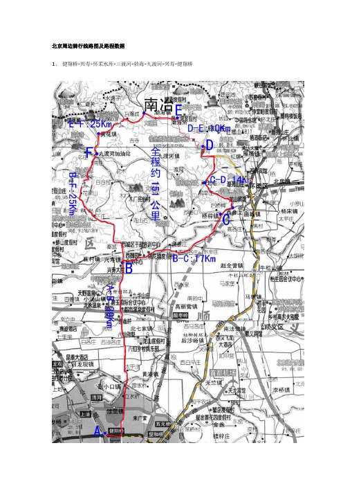 北京周边骑行线路图及路程数据