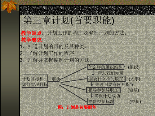 第三章计划(首要职能)