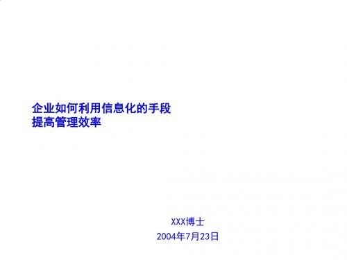 企业怎样利用信息化的手段提高管理效率PPT课件( 51页)