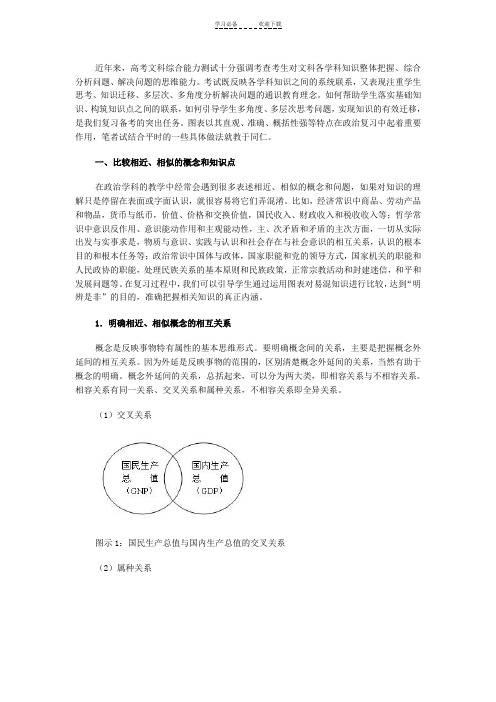 近年来,高考文科综合能力测试十分强调考查考生对文科各学科知识