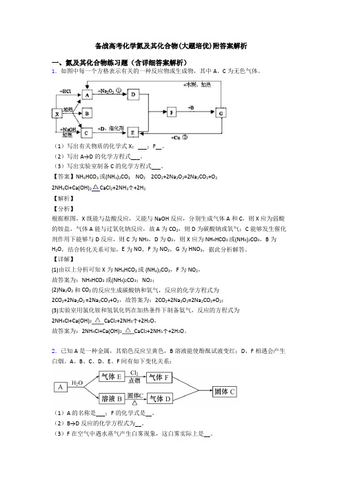 备战高考化学氮及其化合物(大题培优)附答案解析